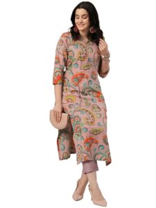 ANNI DESIGNER Women's Cotton Blend Casual Kurta with Pant